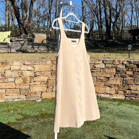 Cream Corduroy Shift Dress - Picture 2 of 10